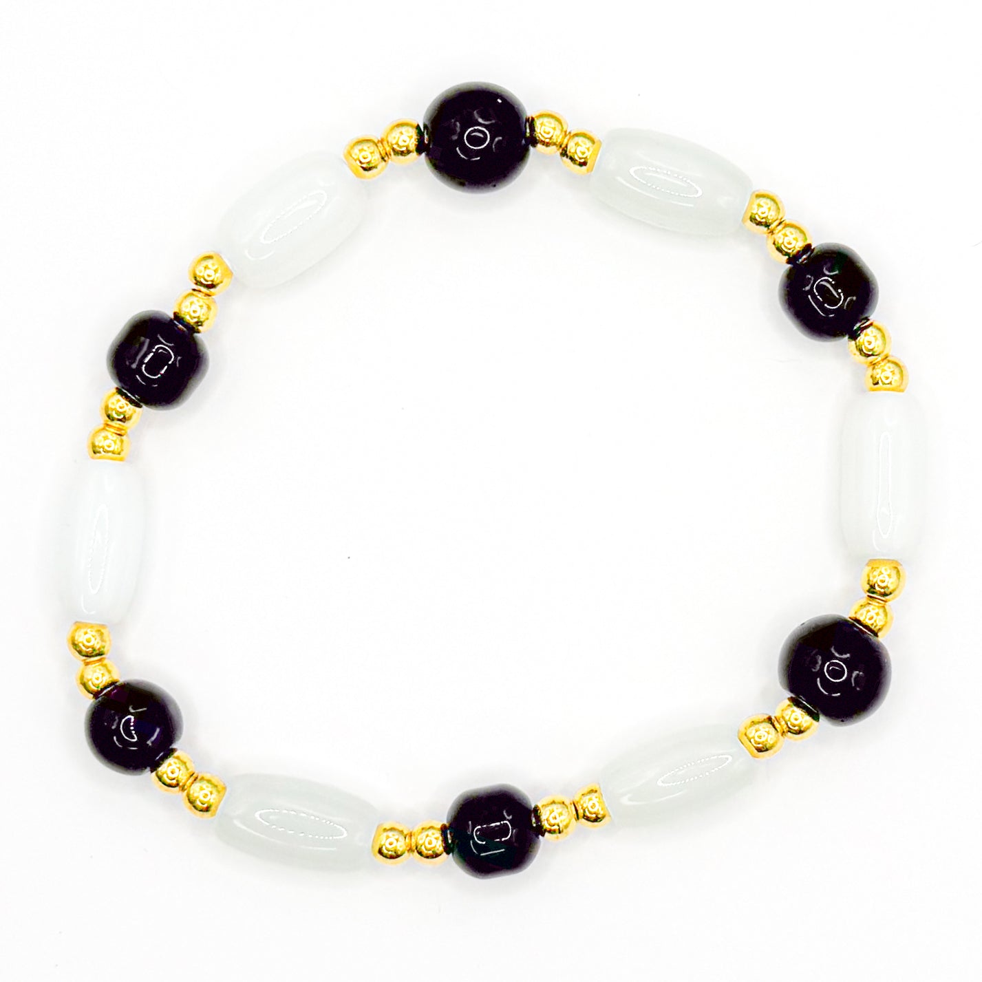 Neutral Chic Glass Beaded Bracelet