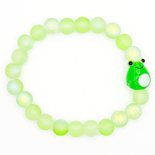 Smiley Frog 1.0 Glass Beaded Bracelet