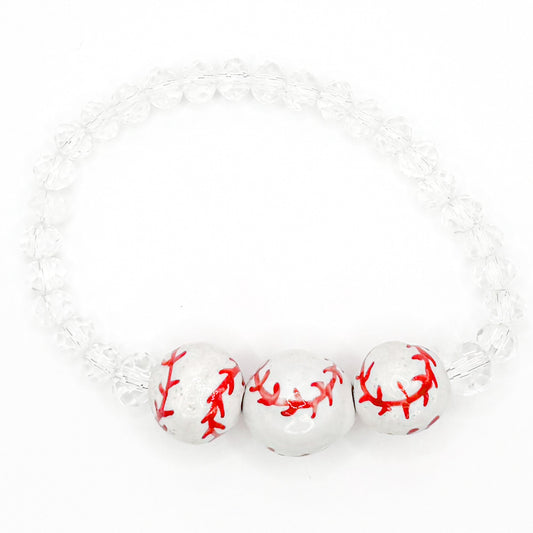 Headed to the Ballgame Glass Beaded Bracelet