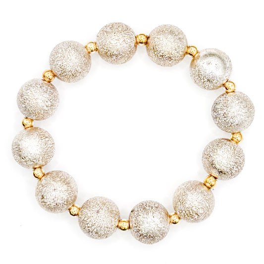 Neutral Moon Rock Stacker Beaded Bracelet