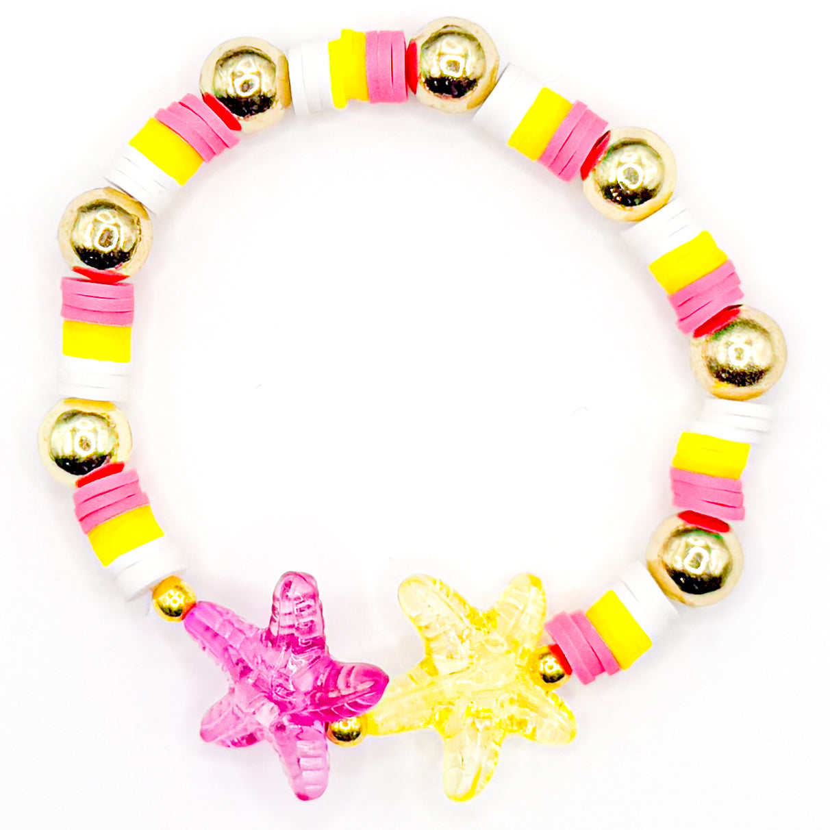Pink Lemonade Starfish Beaded Bracelet