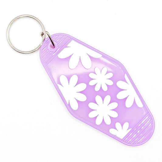 Purple Summer Flowers Keychain