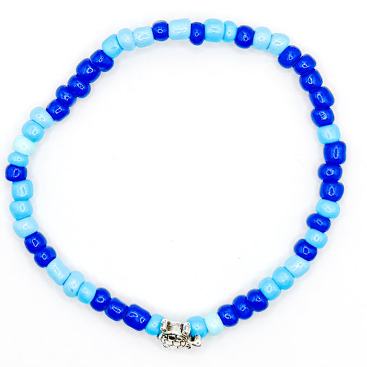 Ocean Blue Sea Turtle Seed Beaded Bracelet