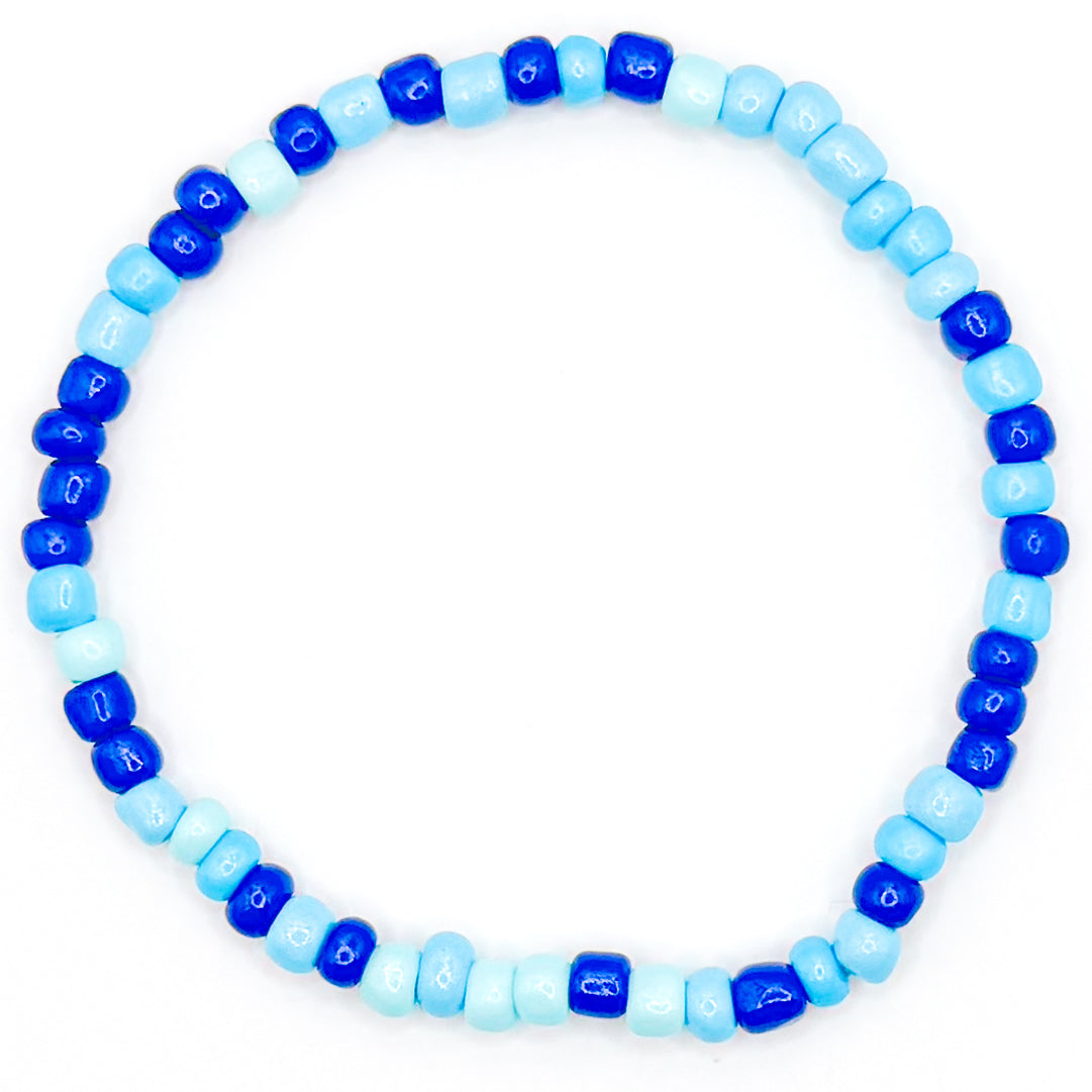 Ocean Blue Seed Beaded Bracelet