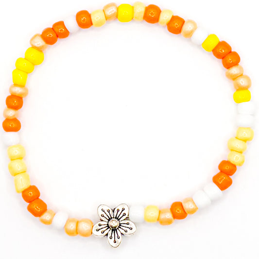 Summer Glow Flower Seed Beaded Bracelet