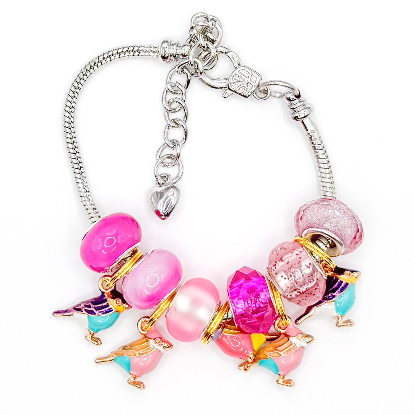 Bird Watching European Charm Bracelet