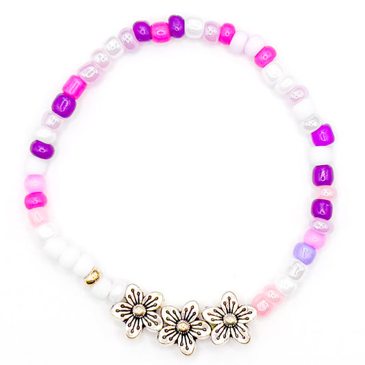 Sparkle Flowers Seed Beaded Bracelet