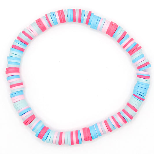 Cotton Candy Skies Clay Beaded Bracelet