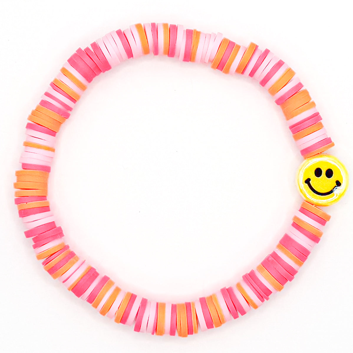 Smiley Prepster Aura Clay Beaded Bracelet