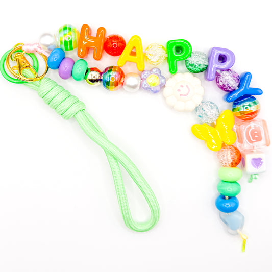 "HAPPY" Colorful Bag Charm