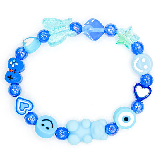 Classic Blue Charms Beaded Bracelet