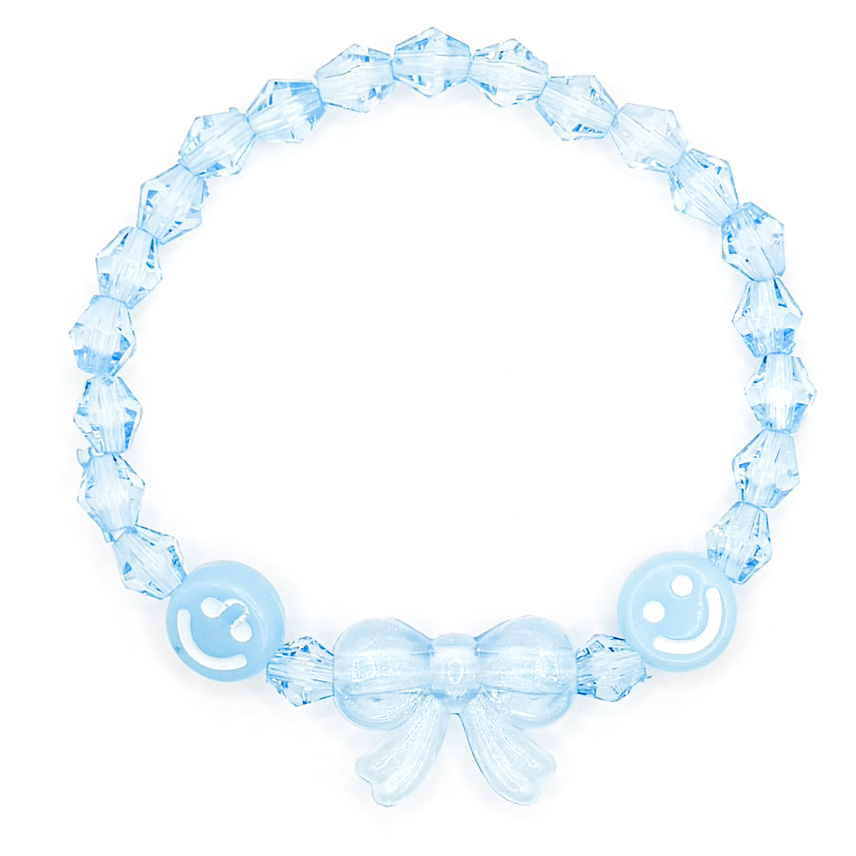 Classy Blue Bow Beaded Bracelet