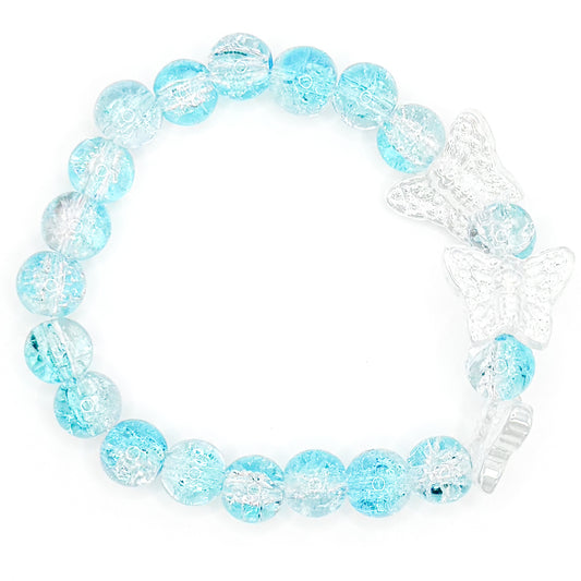 Happy Blue Skies Glass Beaded Bracelet