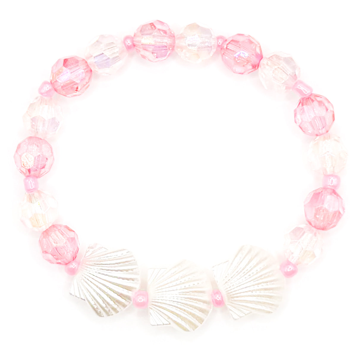 Pink Coastal Shells Beaded Bracelet