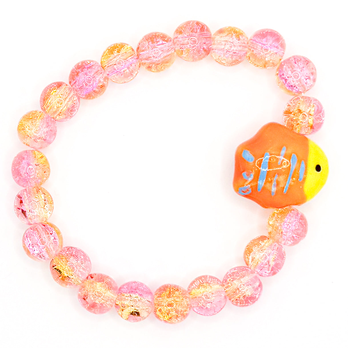 Sunset Bubble Fish Glass Beaded Bracelet