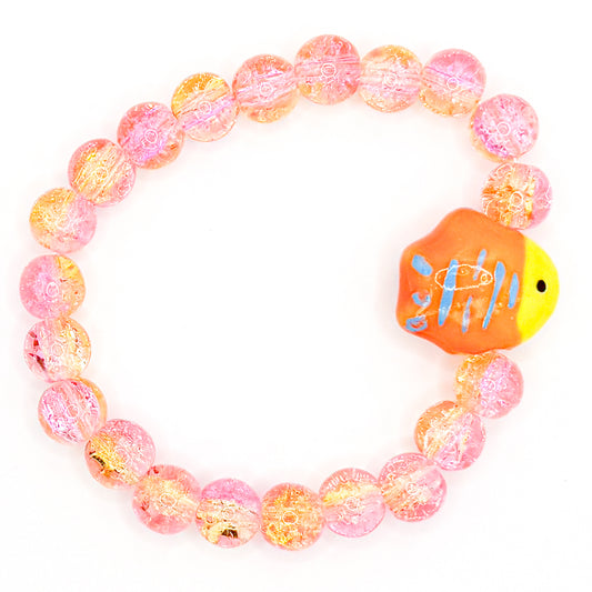 Sunset Bubble Fish Glass Beaded Bracelet