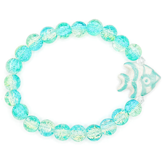 Striped Fish Glass Beaded Bracelet