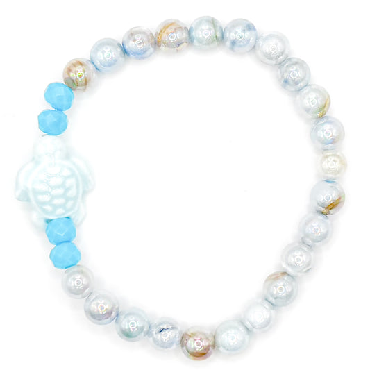Blue Ocean Turtle Glass Beaded Bracelet