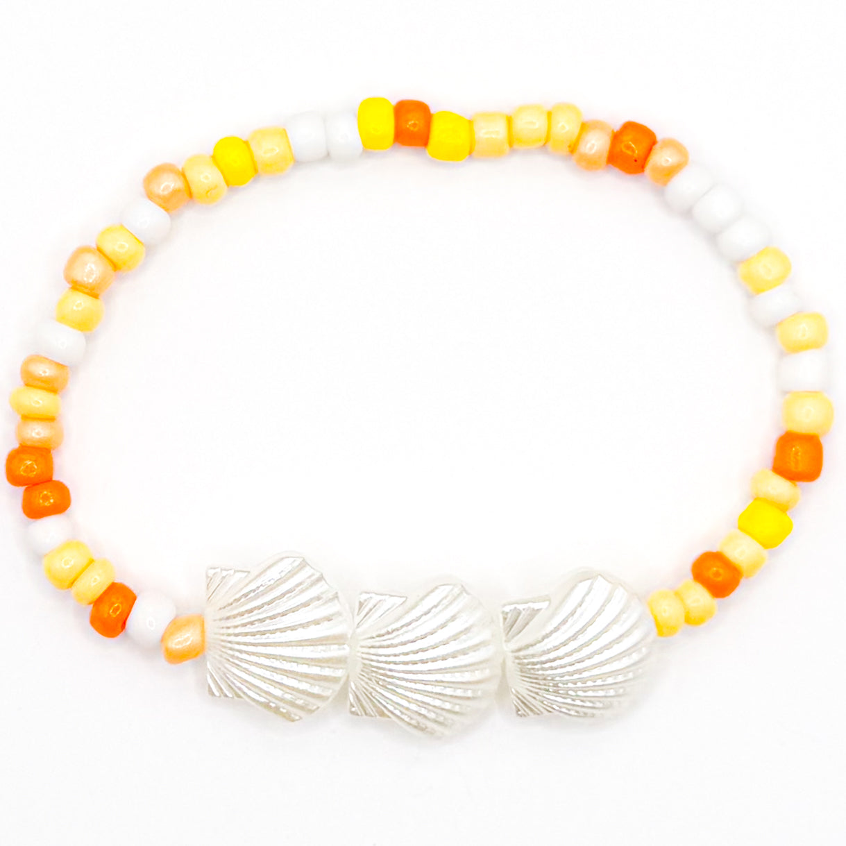 Golden Sunset Shells Seed Bead Bracelet