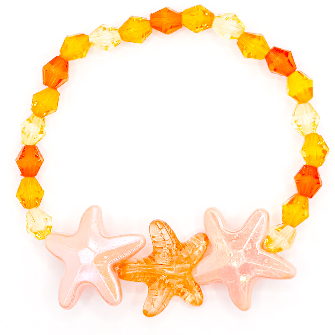 Orange Summer Starfish Beaded Bracelet