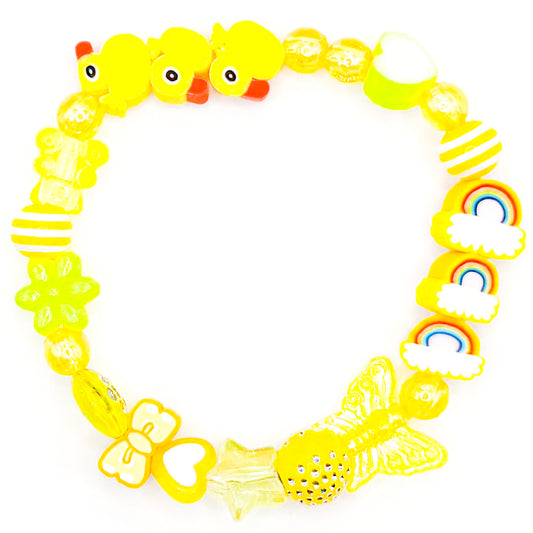 Yellow Quack Quack Stack Beaded Bracelet