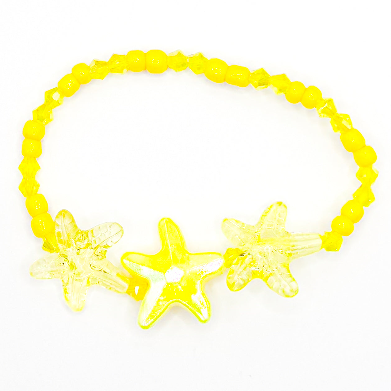 Yellow Starfish Beaded Bracelet