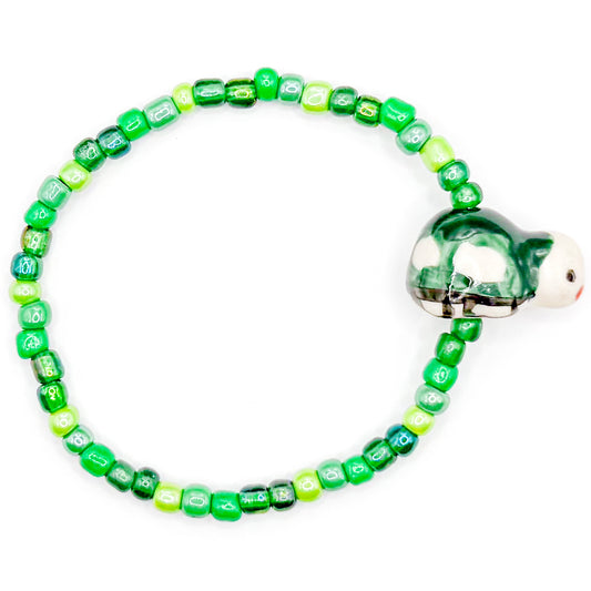 Green Turtle Seed Beaded Bracelet