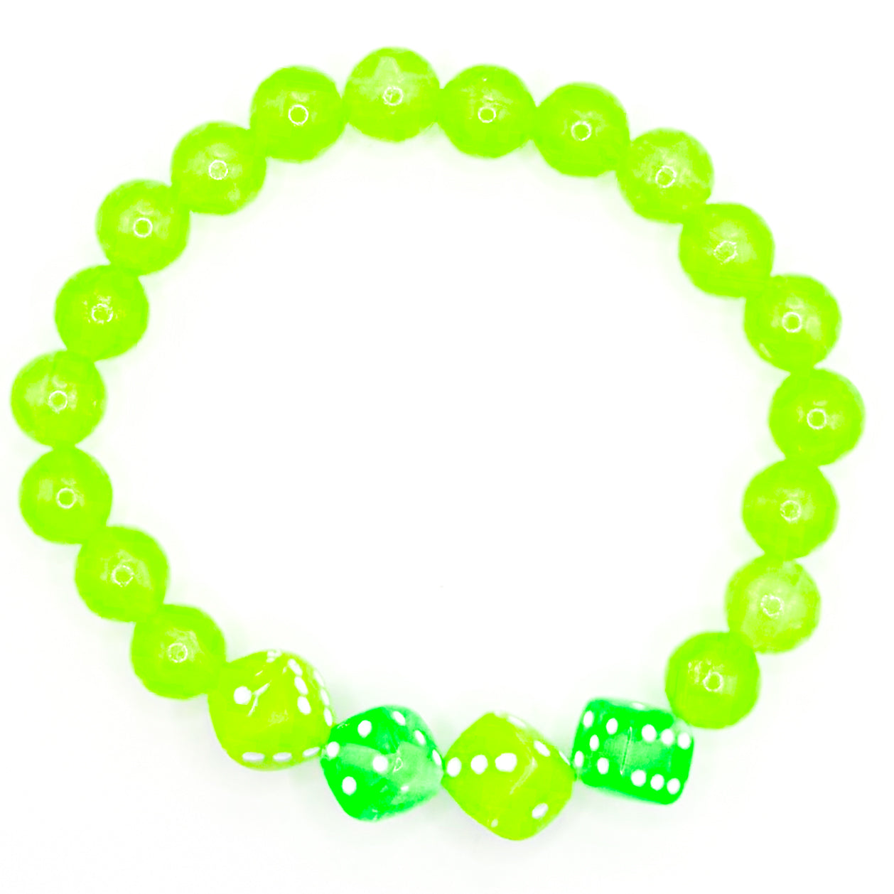 Green Dice Beaded Bracelet