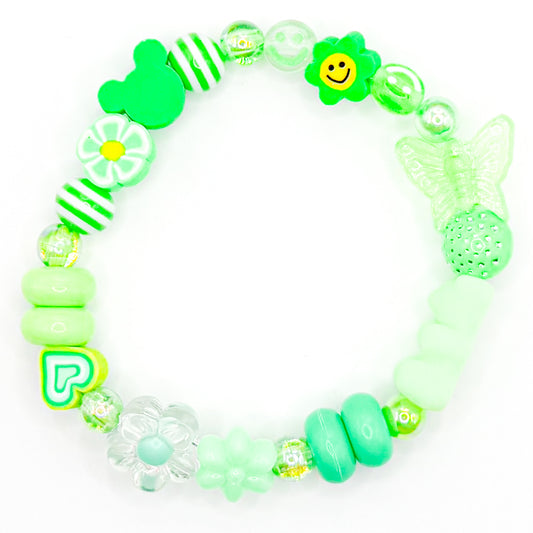 Green Summer Splash 2.0 Charm Beaded Bracelet