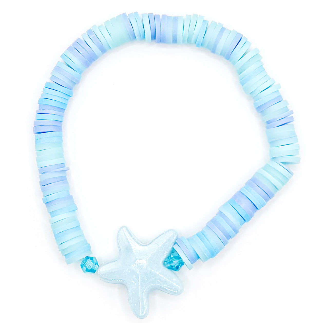 Blue Starfish Clay Beaded Bracelet