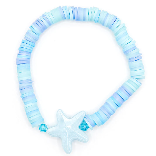 Blue Starfish Clay Beaded Bracelet