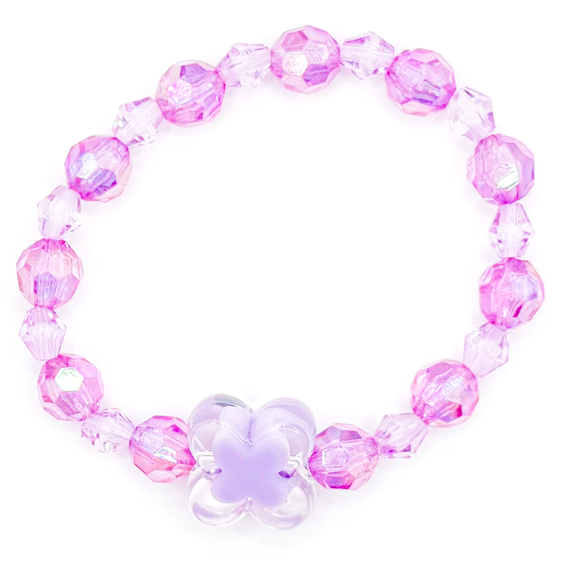 Purple Butterfly Glass Beaded Bracelet
