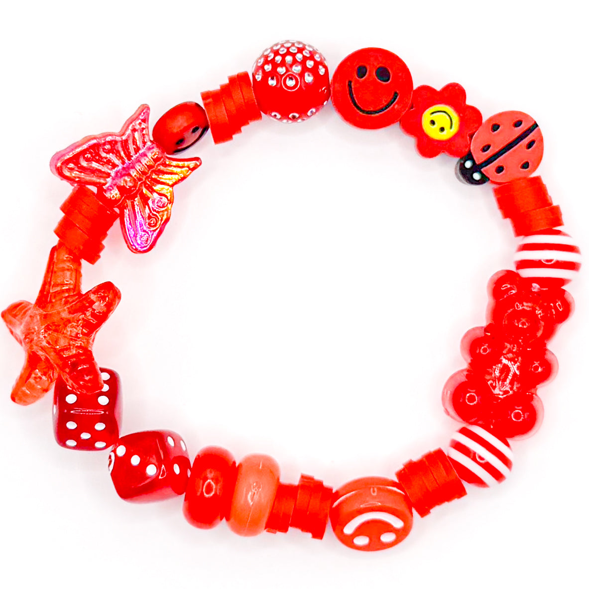Red Summer Splash Charm Bracelet