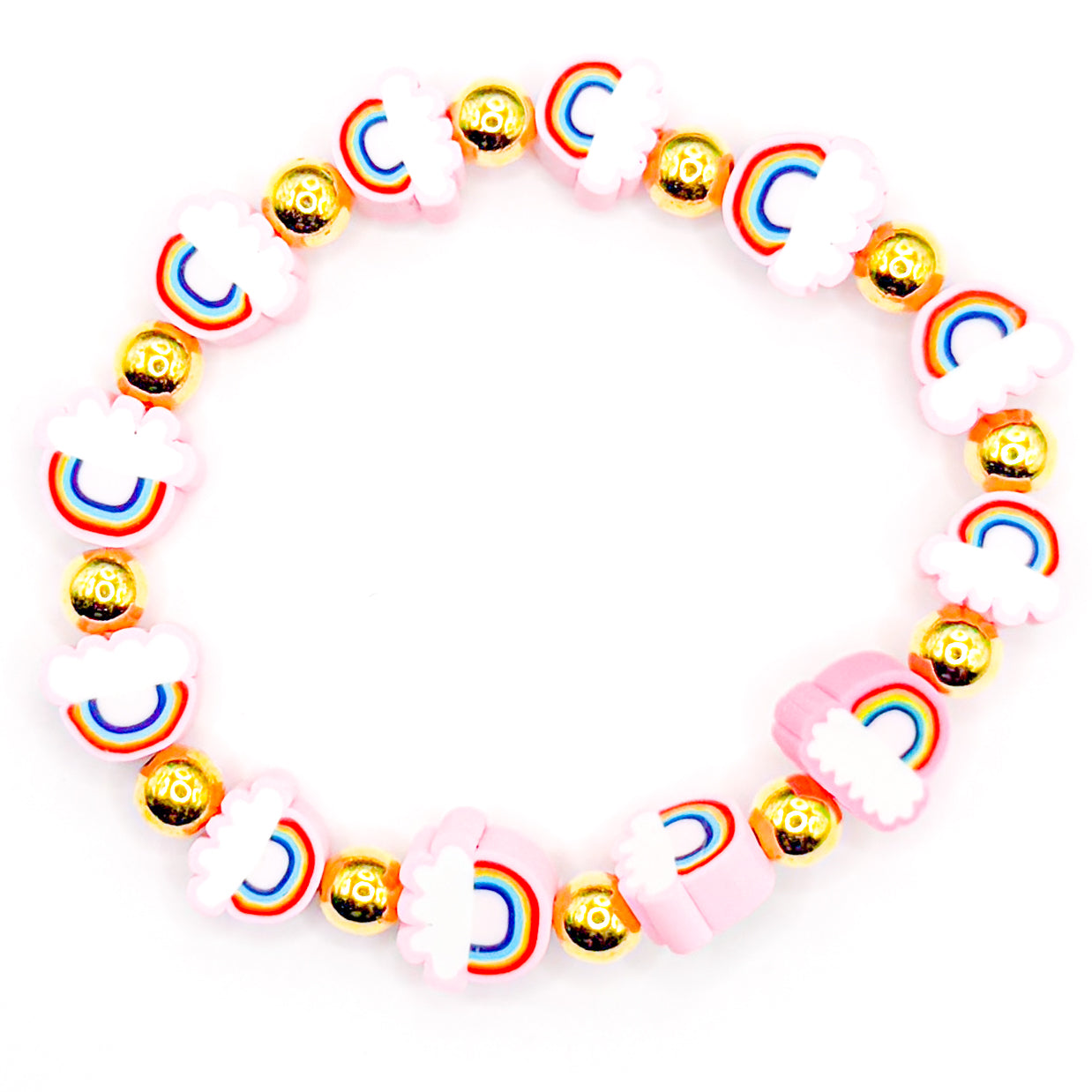Gold Rainbow Pearls Beaded Bracelet