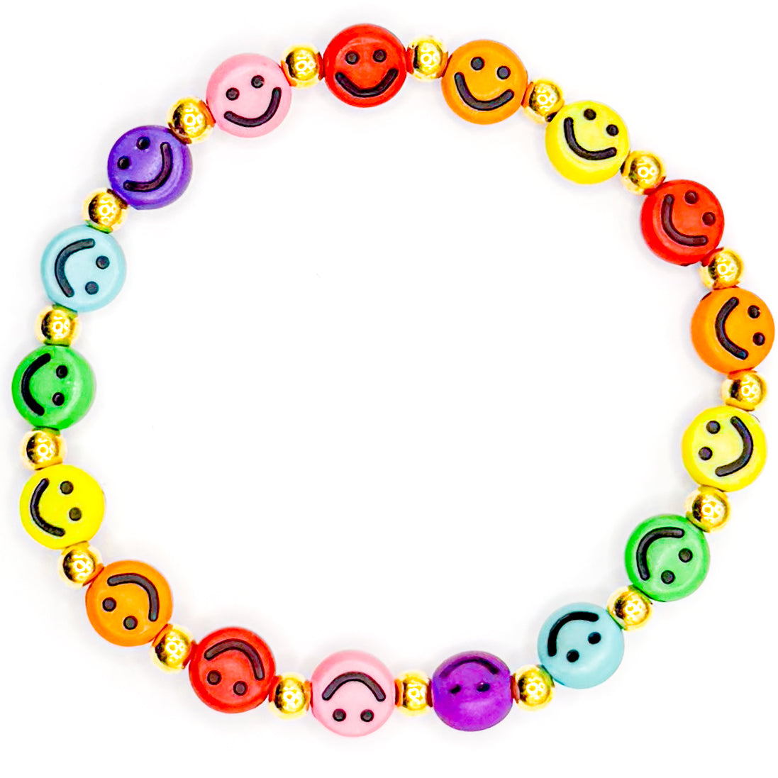 Gold Pearl Smiles Beaded Bracelet