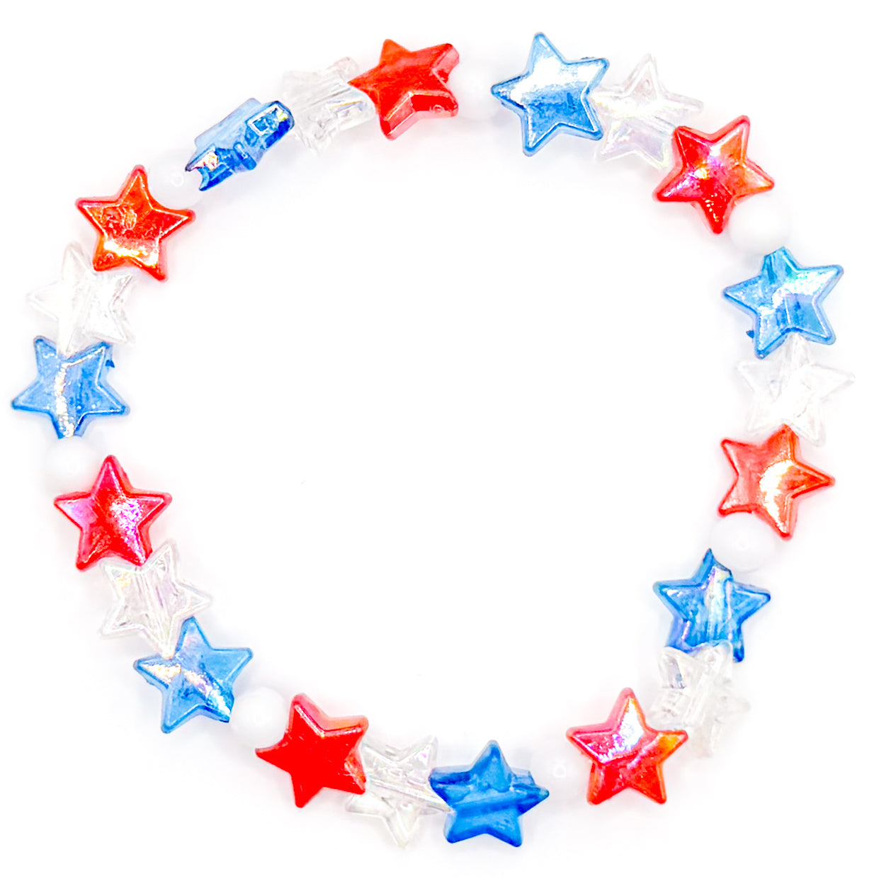 Patriotic Stars Beaded Bracelet