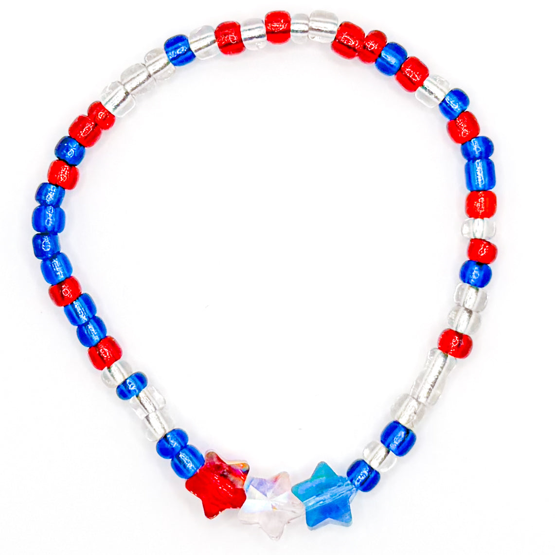 Stars and Stripes Seed Beaded Bracelet