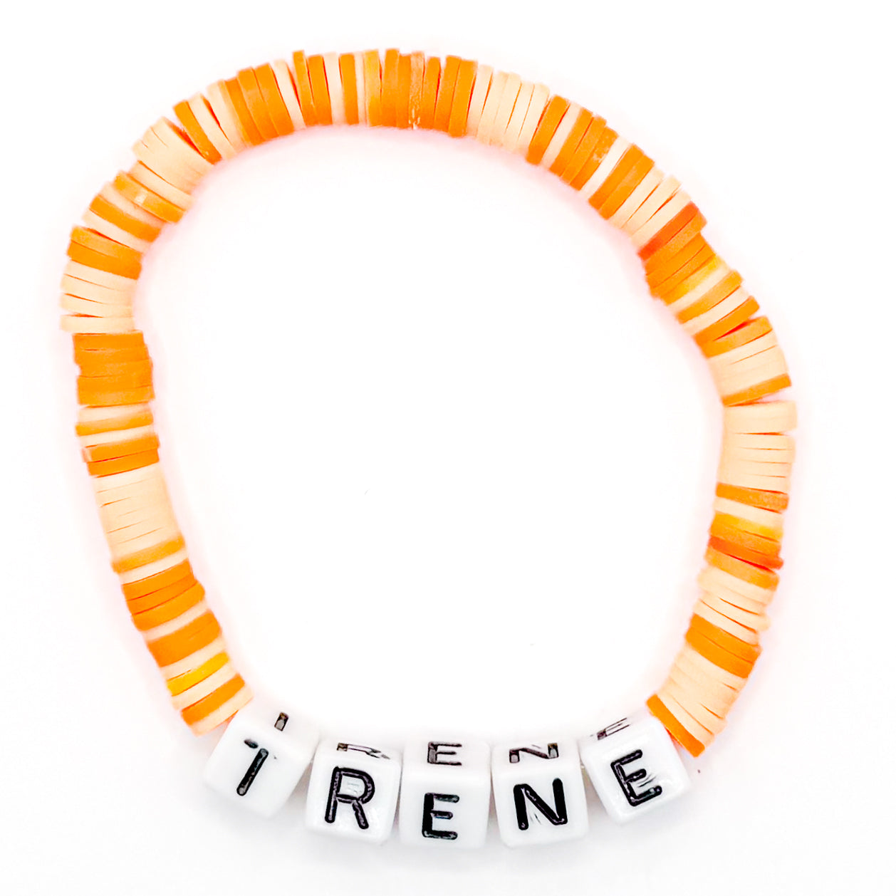 Orange "Irene" Clay Beaded Bracelet