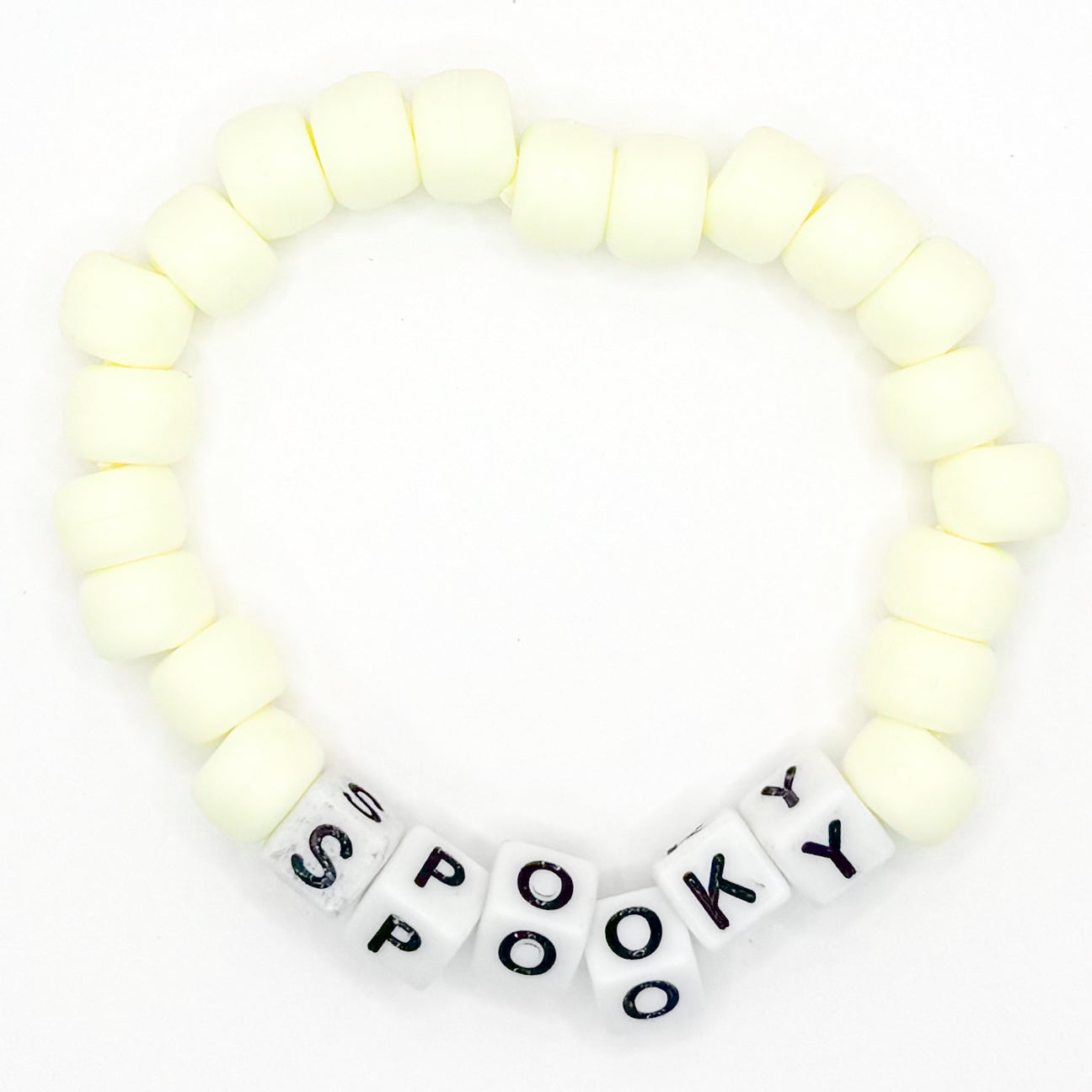 White "Spooky" Beaded Bracelet