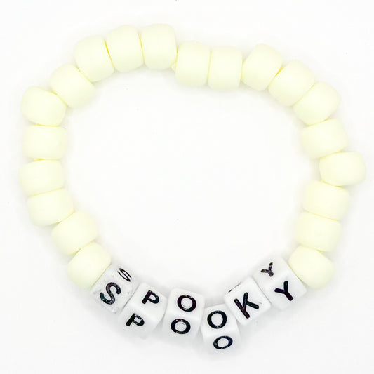 White "Spooky" Beaded Bracelet