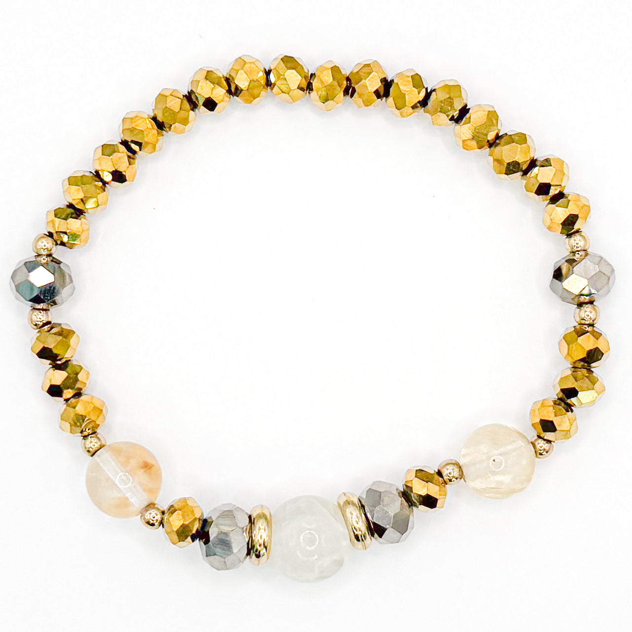 Space Rock Glass Beaded Bracelet