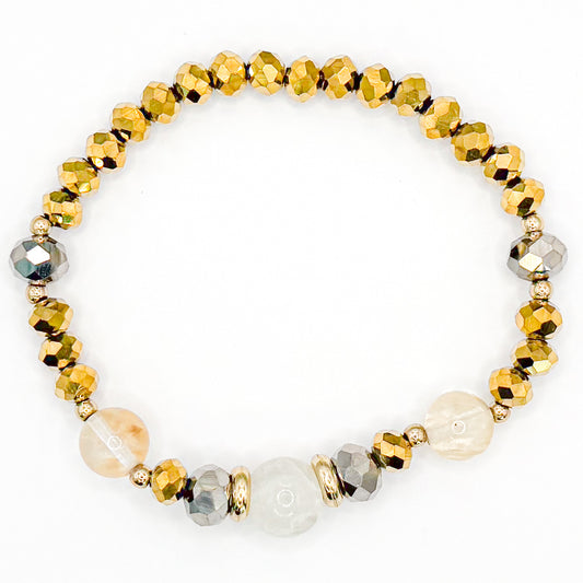 Space Rock Glass Beaded Bracelet