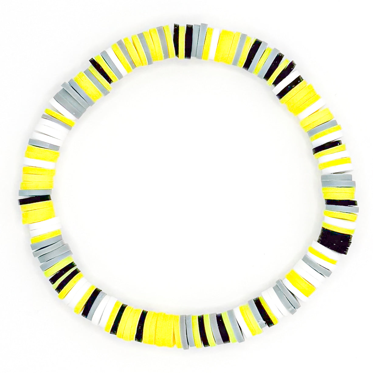 Steel Heart Clay Beaded Bracelet