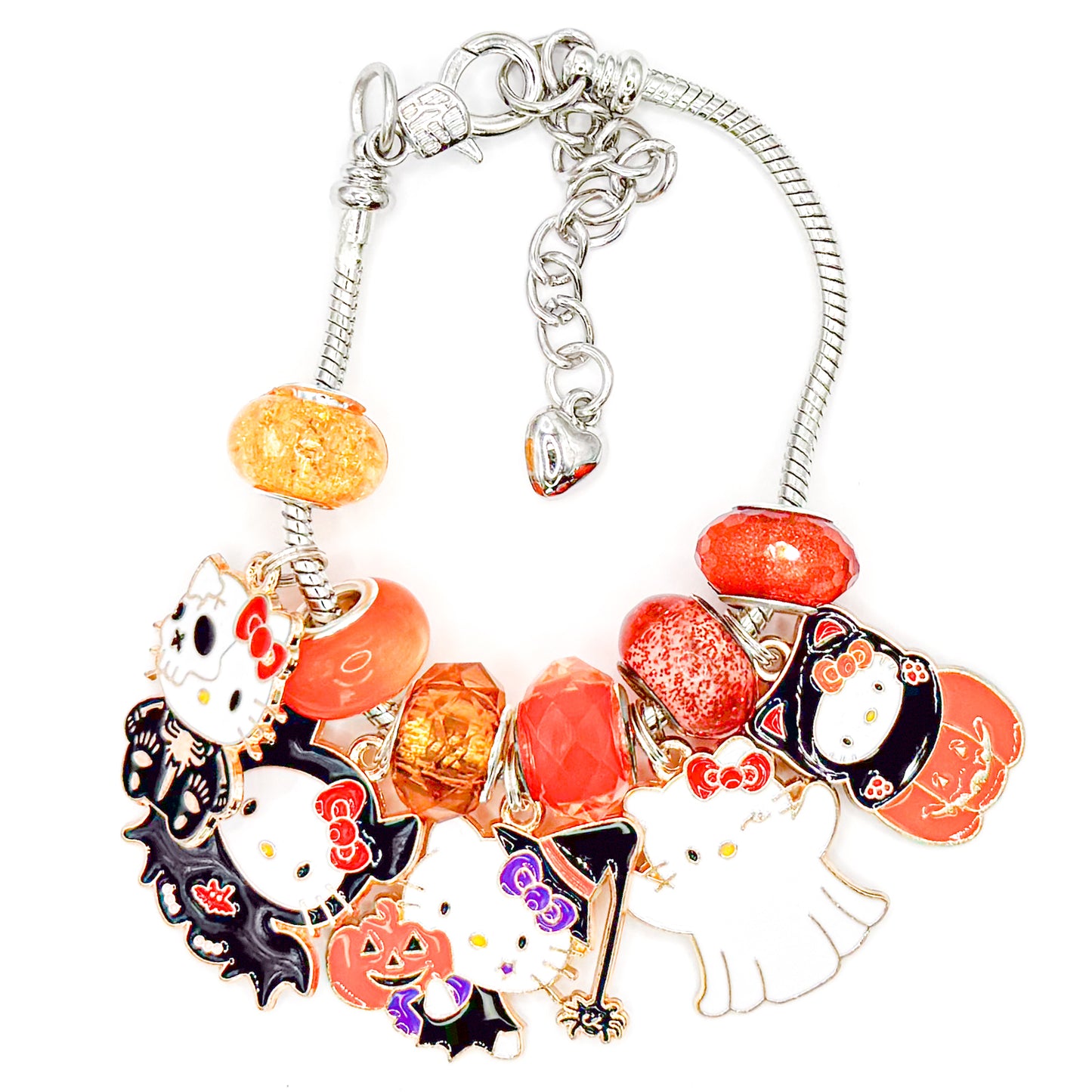 Spooky Kitty European Charm Bracelet