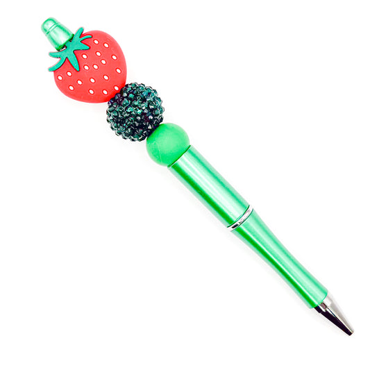 Green Strawberry Charm Pen