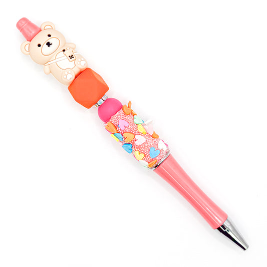Coffee Bear Confetti Charm Pen