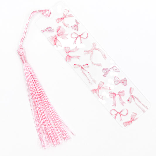 Pink Bows Acrylic Bookmark