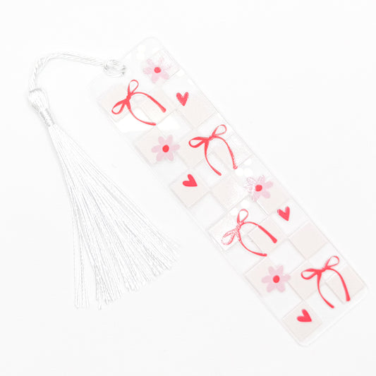 Bows and Flowers Acrylic Bookmark