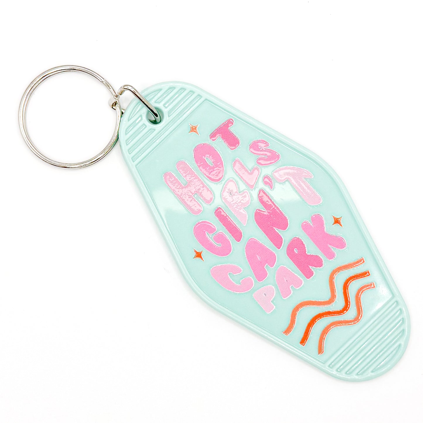 Light Blue "Hot Girls Can't Park" Keychain