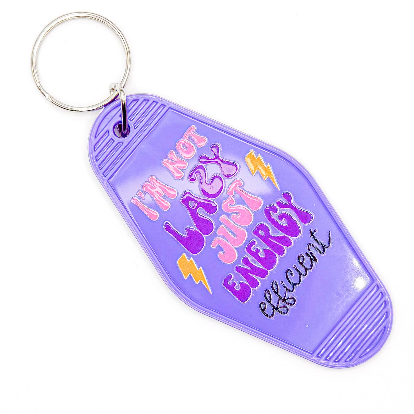 Purple "Energy Efficient" Keychain